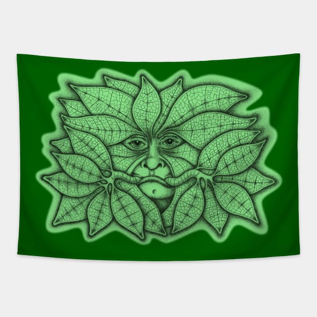 Celtic Green Man for Pagan Global Warming/Climate Change Activists Tapestry by Ricardo77