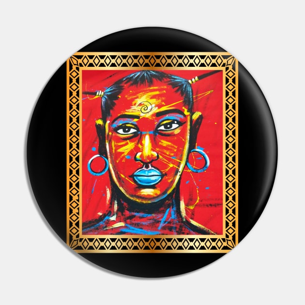 African Woman, Afro African Artwork, Black History Pin by dukito