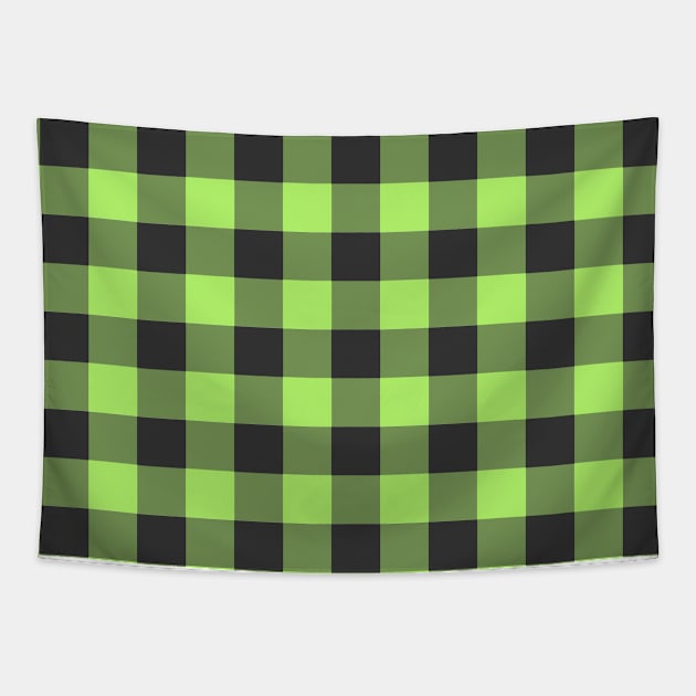 green plaid Tapestry by persa