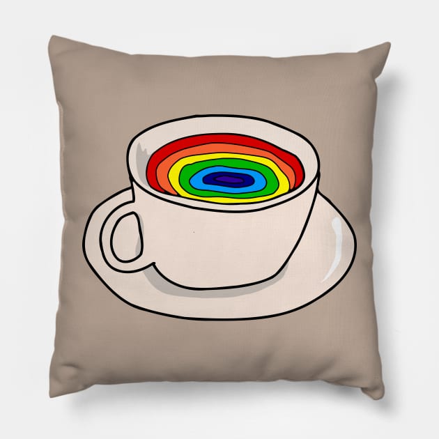 Coffee with rainbow inside Pillow by Yeaha