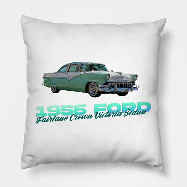 1956 Ford Fairlane Crown Victoria Sedan Pillow by Gestalt Imagery