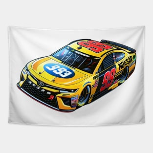 Cool yellow Nascar car, greatest grand prix champion Tapestry