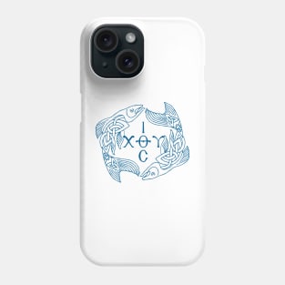 Blue Ichthys - Ιχθυς - Jesus Christ Son of God Saviour Phone Case