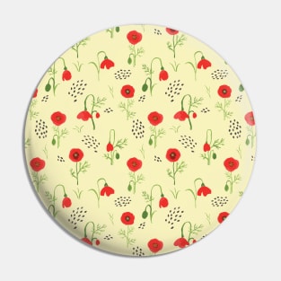 Poppy Flower Pattern 1 Pin