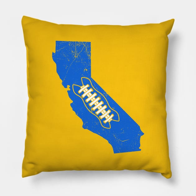 California Football, Retro - Yellow Pillow by KFig21