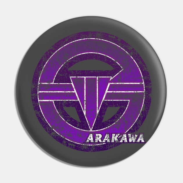 Arakawa Ward of Tokyo Japanese Symbol Distressed Pin by PsychicCat