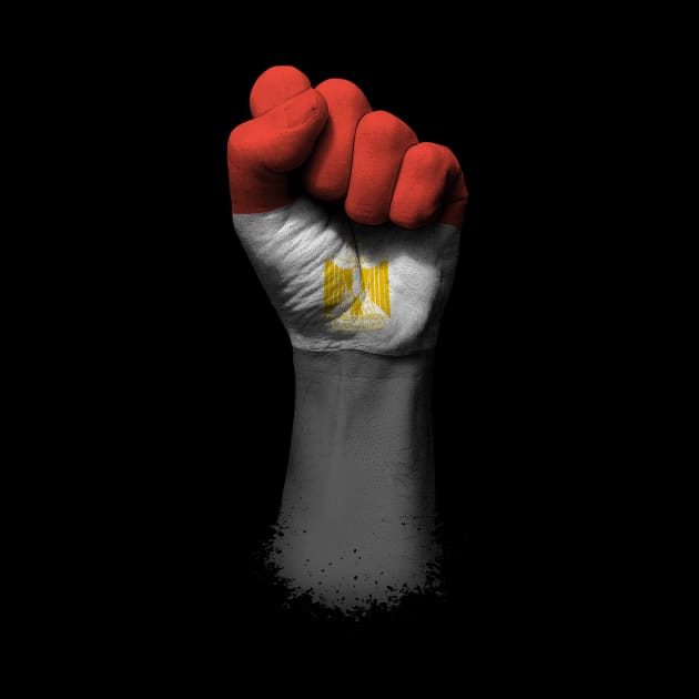 Flag of Egypt on a Raised Clenched Fist by jeffbartels