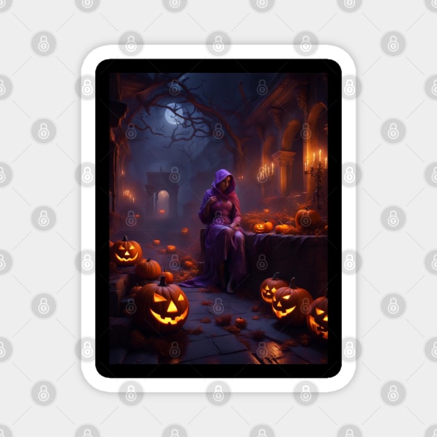 Nighttime Halloween Celebration Magnet by tearbytea