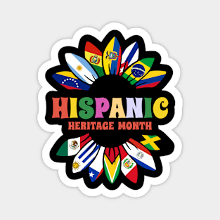 Hispanic Haeritage Month - Sun Flower Country Flags Magnet