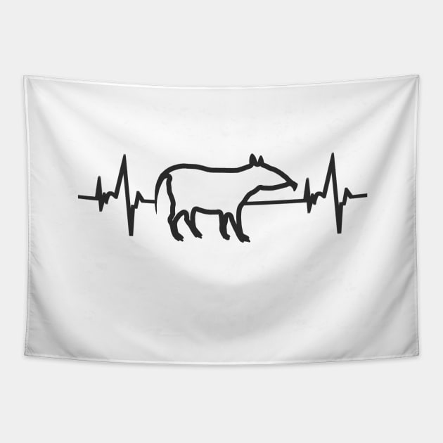 random tapir ECG design heartbeat jungle Tapestry by FindYourFavouriteDesign