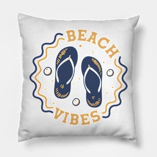 Beach Vibes // Fun Summer Flip Flop Badge Pillow