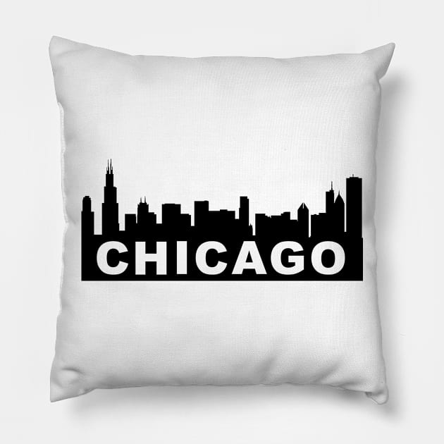 Chicago City Skyline Illinois Pillow by KevinWillms1