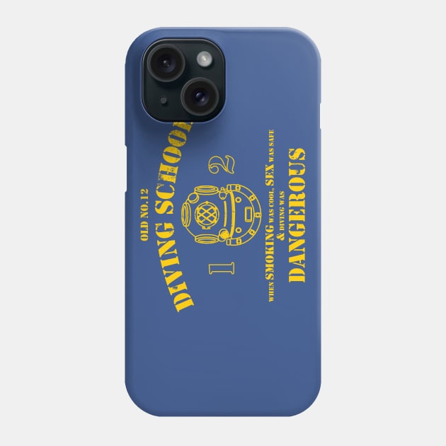 Funny Commercial Diver - Old No.12 Diving School Phone Case by TCP