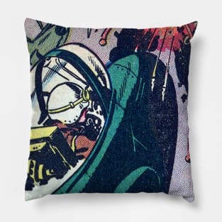 Vintage Comic look aviation Pillow