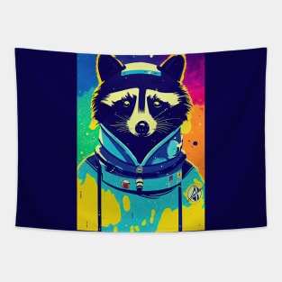 Astronaut raccoon portrait Tapestry