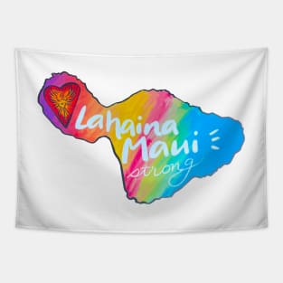 Lahaina Maui Strong, vinyl waterproof sticker, water bottle, Hawaii sticker Tapestry