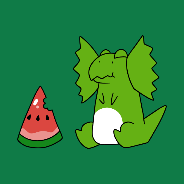 Dilphosaurus Eating Watermelon by saradaboru