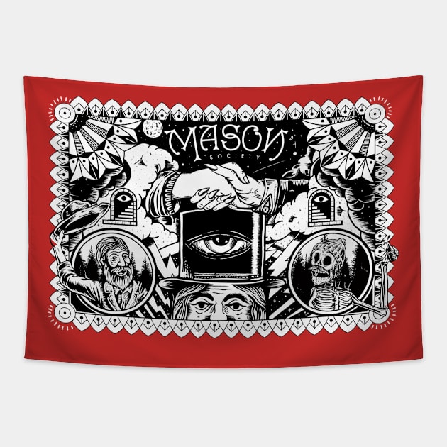 Mason Society Handshake Tapestry by mason society art