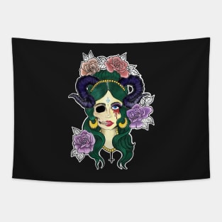 Horned Gypsy Girl Tapestry