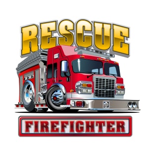 Cartoon Fire Truck T-Shirt