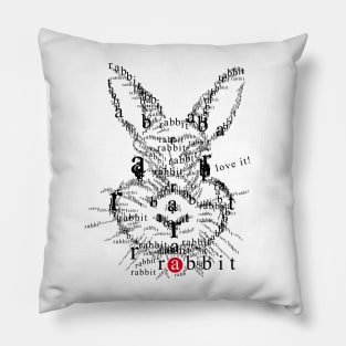 Font illustration "rabbit" Pillow