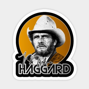 Retro Merle Haggard Gold Design Magnet