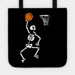 basketball skeleton halloween Tote