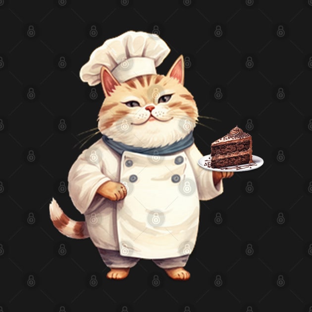 Whimsical Chef Cat with Tempting Cake by GAGO5