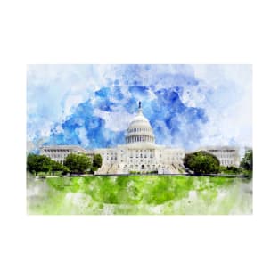 United States Capitol in Washington DC Watercolor - 01 T-Shirt