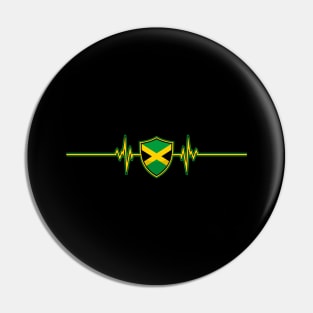 Heartbeat Design Jamaican Flag Jamaica Pin