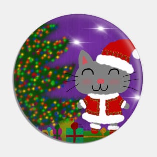 Meowy Christmas Pin