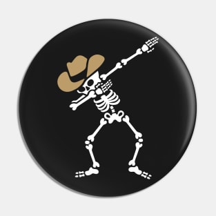 Dab skeleton dabbing cowboy Pin