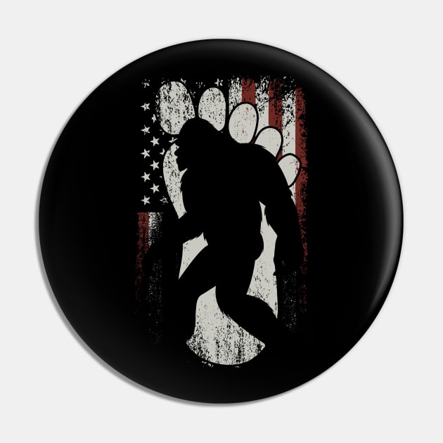 Vintage Bigfoot american flag Pin by Tesszero