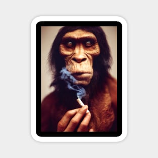 Smoker Neanderthal man Magnet