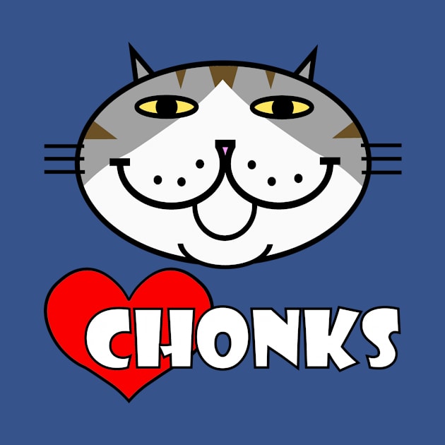 Heart Chonks - Grey and White Cat by RawSunArt