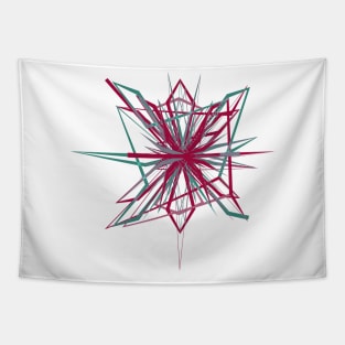 abstract 3d wire crystal flower Tapestry