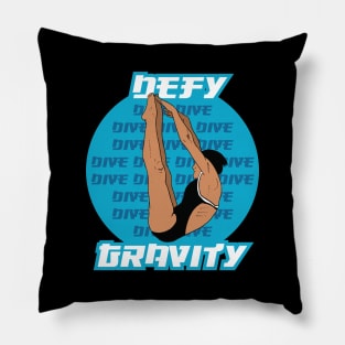 Girls Diving Defy Gravity Springboard Platform Diver Pillow