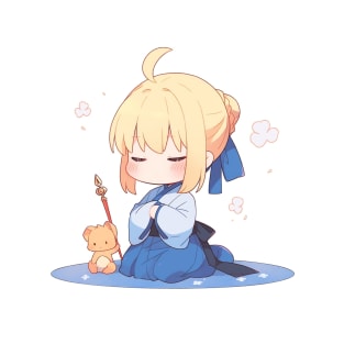 calm chibi saber T-Shirt