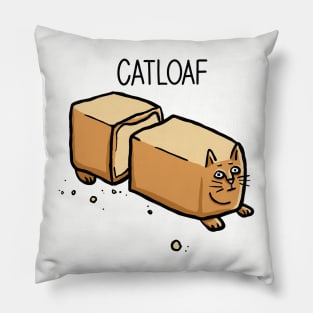 Sliced Catloaf, Cat Bread Loaf Funny Cat Lover Digital Illustration Pillow