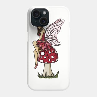 Fairy on a Mushroom Cute Pink Illustration Phone Case