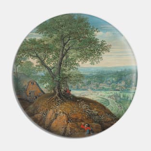 Extensive Landscape with Plundering Soldiers by Lucas van Valckenborch Pin