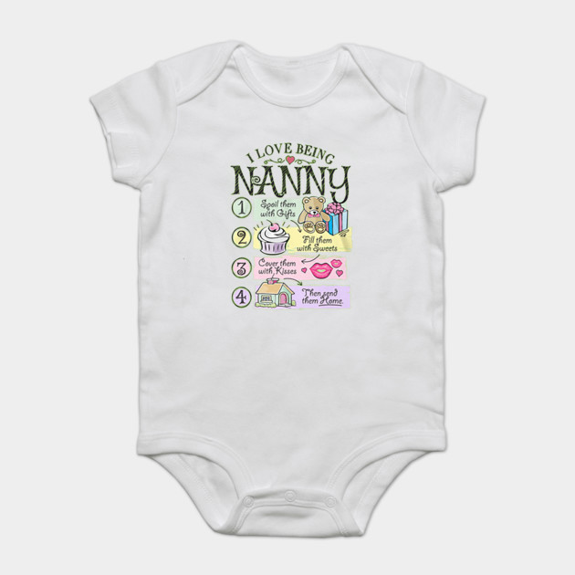 I Love Being Nanny Grandmas Nanny Onesie Teepublic