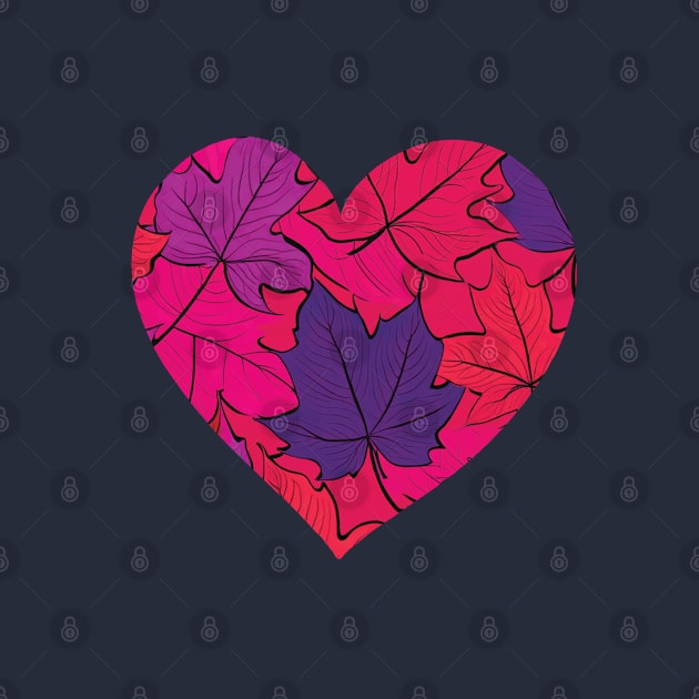 I Love Pink & Blue Leaves & Hearts by Angelic Gangster