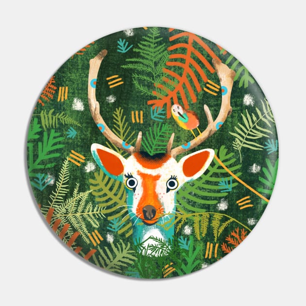 Painting of a cute deer hidden in the forest Pin by Mimie20