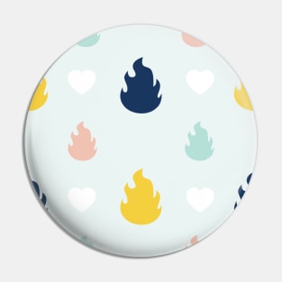 Colorful Fire Flame Lit Pattern Pin