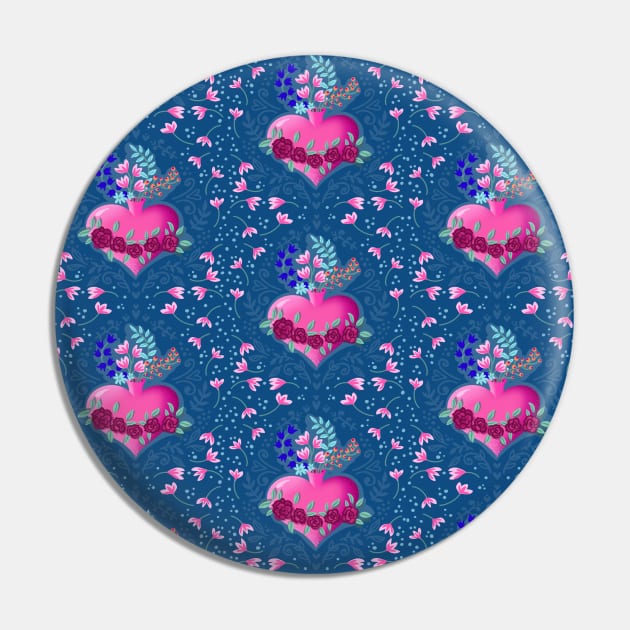 blooming heart pattern Pin by Lamalou Design