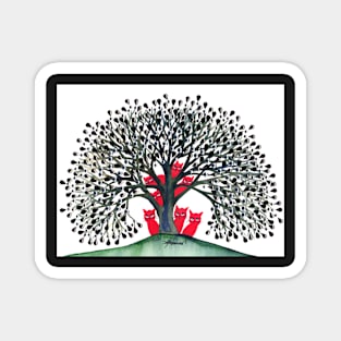 Winnipeg Whimsical Tree Cats Magnet