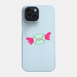 envelope with wings and a heart on it Phone Case