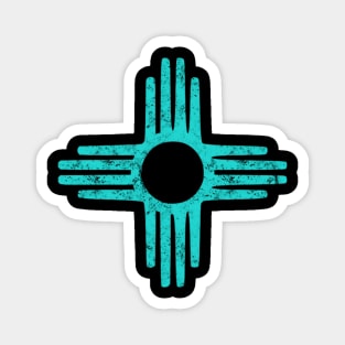 Zia Symbol New Mexico Turquoise Magnet