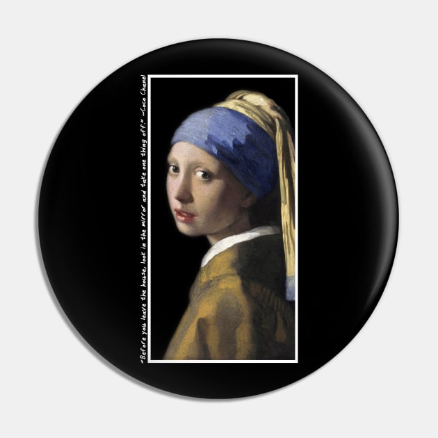 Girl With No Pearl Earring Pin by MinimalFun